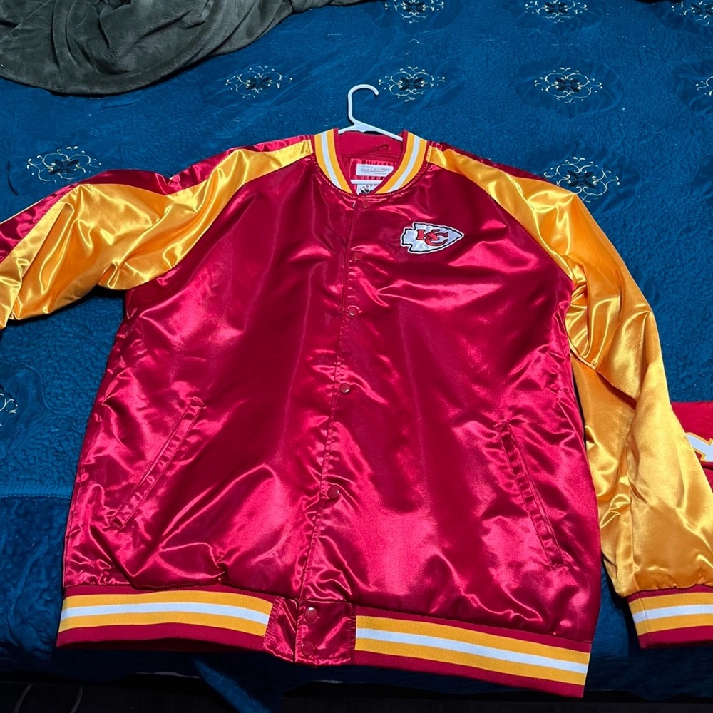 Red and Yellow Satin Sports Top with Striped Accents
